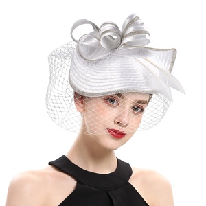 Boutique Mujer Elegante Kentucky Derby Iglesia Boda Fascinator Sombrero con velo, Rhinestone Royal <span class=keywords><strong>Ascot</strong></span> Headwear - Product Image 1