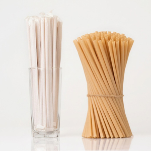 Pailles jetables en bagasse de canne à sucre, écologiques, compostables, biodégradables, personnalisables pour la consommation de café - Product Image 1