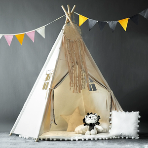 Casa de tienda de juguete para niños de interior y exterior de alta calidad de cuatro polos indios - Product Image 4