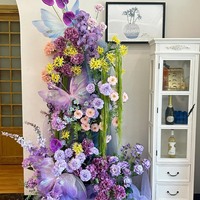 Composition florale artificielle verte et violette, ensemble de boules de fleurs pour mariage, anniversaire, fête prénatale, décoration de scène et arche