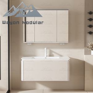 Mueble de Baño <span class=keywords><strong>Doble</strong></span> de Lujo Wayon, Gabinete de Almacenamiento Delgado para Baño, Madera Sólida, Conjunto de Muebles Modernos - Product Image 2