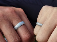 Ensemble de bagues de couple en acier inoxydable sablé, design personnalisé True Love, dernière collection, alliance de mariage