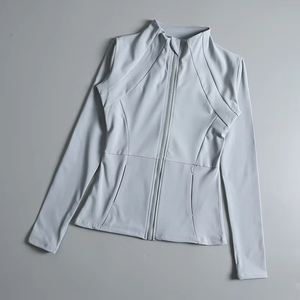Chaqueta Deportiva Yimo Nueva para <span class=keywords><strong>Mujer</strong></span>, Colores Sólidos, para Fitness, Yoga, Ejercicio, Correr al Aire Libre, Manga Larga, Cierre Completo - Product Image 5