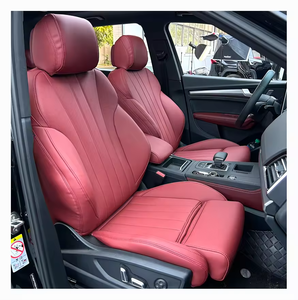 Funda de Asiento Deportiva Personalizada de Cuero PU Rojo <span class=keywords><strong>Vino</strong></span> de Lujo, Impermeable, con Fibra de Carbono, para Audi Q5 2010-2024, Tamaño Escaneado en 3D - Product Image 2