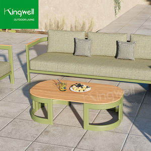 Ensemble <span class=keywords><strong>de</strong></span> canapés <span class=keywords><strong>de</strong></span> <span class=keywords><strong>jardin</strong></span> d'extérieur modernes <span class=keywords><strong>de</strong></span> luxe en aluminium en forme <span class=keywords><strong>de</strong></span> L pour <span class=keywords><strong>salon</strong></span> ou hôtel avec bois - Product Image 5