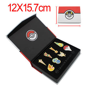 8 Broches Set Prachtige Huisdier Pokmon Gym Badge Tv Film Personage April Fool 'S Day Zwart Vernikkelen Gieten Graveren Metaal - Product Image 1