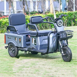 Tricycle électrique cargo à 3 roues 60V 1000W à carrosserie ouverte <span class=keywords><strong>avec</strong></span> batterie au lithium, cadre en fer, 20 km/h, pour usage passagers - Product Image 2