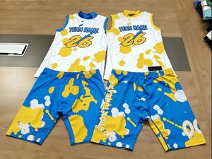 Maillot de football américain sans manches personnalisé avec logo, col montant, pour 7v7, tenue de tournoi, motif éclaboussures de peinture, ensemble extensible 7v7 - Product Image 6