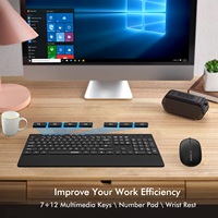 Ensemble clavier et souris multimédia sans fil, 2.4Ghz, USB ultra fine, vente en gros, pour le bureau