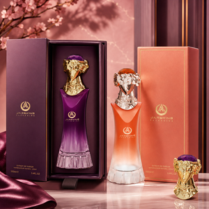 Flacon pulvérisateur de parfum vide 100 ml en verre épais de marque Prestige, avec couvercle doré sculpté <span class=keywords><strong>Queen</strong></span>, pour emballage de parfum - Product Image 2
