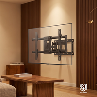 Support mural TV économique OEM ODM pour écrans de 42 à 80 pouces, charge maximale 80 kg, support d'écran de télévision à mouvement complet, compatible VESA