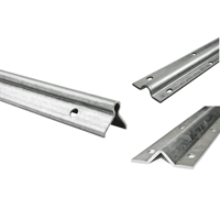 Rail de porte en forme de U galvanisé à fixation par boulons R8 et R10
