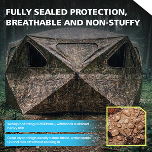 Tenda da Campeggio Pieghevole Impermeabile Mimetica con Visibilità a 270 Gradi per Caccia e Avventure all'Aperto - Product Image 5