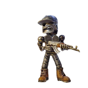 Nouvelle sculpture de guerrier, <span class=keywords><strong>robot</strong></span> tireur d'artillerie, artisanat en résine, peint à la main, sculpture de bureau durable, ornement pour la décoration d'Halloween - Product Image 1