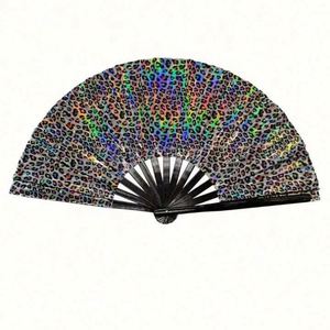 Large Holographic Rave <b>Hand</b> <b>Fans</b> for Women Bamboo <b>Fan</b> Large Folding for Festivals Pride Decorative Holding <b>Fans</b> - Product Image 5