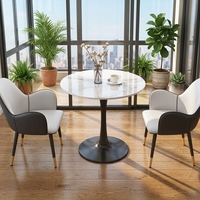 Table basse ronde avec plateau en marbre, base en métal, blanche, moderne, de luxe, pour salon, pièce maîtresse, petit espace, appartement, hall d'entrée, OEM