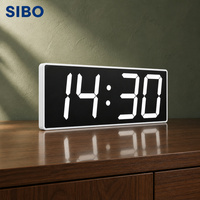 WS604S Jam Dinding LED Digital 6 Inci NTP WiFi Tersinkronisasi 4 Digit Stopwatch Hitung Mundur 30 Alarm Relay G-Sensor Putar Otomatis