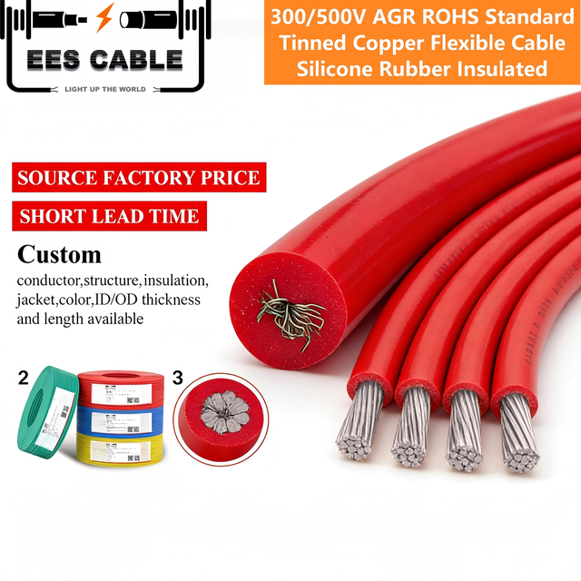 300/500V AGR Silicone Rubber Wire 4mmm2 ROHS Standard  Cu Tinned Copper Rubber Insulated Flexible South Africa