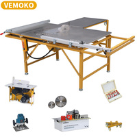 Scie à table pour le travail du bois certifiée CE avec table élargie de 40 cm et guide de positionnement de 80 cm pour la fabrication d'armoires