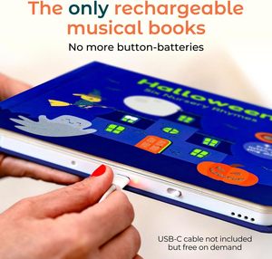 Livre sonore d'Halloween <span class=keywords><strong>pour</strong></span> tout-petits, rechargeable par USB-C, avec des comptes-rendus et des chansons d'enfants, jouet éducatif sonore - Product Image 2