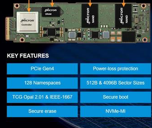 7400PRO 1,92TB M.<span class=keywords><strong>2</strong></span> 22110 NVMe SSD MTFDKBG1T9TDZ-1AZ1ZABYY Enterprise Solid State Drive - Product Image 3
