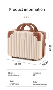 14-16 Inch Durable Fashionable ABS Mini Travel Suitcase Large Capacity Portable Zipper Candy Pattern <strong>Cosmetic</strong> Makeup <strong>Bag</strong> - Product Image 4