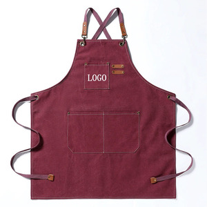 Tablier rose pour <span class=keywords><strong>chef</strong></span> de restaurant ou café, résistant à l'usure, imperméable, anti-taches, avec 3 poches et logo brodé personnalisé à bas prix - Product Image 4