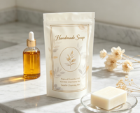 Sachet Doypack pour savon à la vodka fait main, impression numérique, mini-sachet pompe, format hôtel, savon en barre 100g