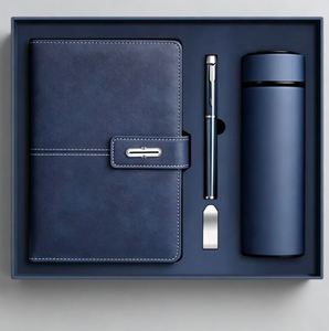 Wholesale Promotional Gifts Leather Note Book Gift Thermos Cup Customizable Business Notebook Gift Set With Pen and Water Bottle - Product Image 3