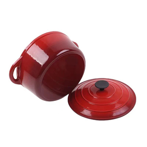 Casserole en fonte émaillée de 24 cm de diamètre au design classique et minimaliste, avec deux poignées et couvercle écologique pour la cuisson domestique - Product Image 3