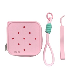 <b>Makeup</b> Bag Multifunctional Dual Strap Silicone Storage Bag, Headphone Data Cable Waterproof square Coin Purse - Product Image 1