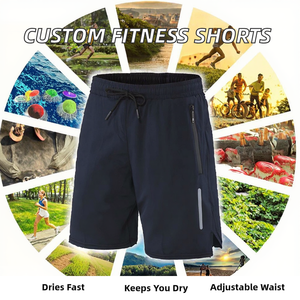 Pantalones Cortos Deportivos para Hombre con Logotipo Personalizado, Formales, con Cordón, Cintura Media, Impermeables, de Secado Rápido, para Fitness y Running - Product Image 2