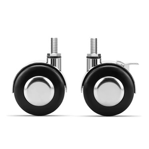 Modernes Design Legierung Kunststoff 1,5 Zoll Doppel rad M8 Gewinde 15mm Stiel Lenk rolle Möbel Rollen für Wohnzimmer Hotel - Product Image 1