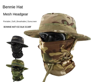 Ngụy trang rộng vành mũ Balaclava đặt người đàn ông của ngoài trời dù để che nắng Boonie Cap có thể gập lại ngư dân hat câu cá mặt trời bảo vệ hat - Product Image 3