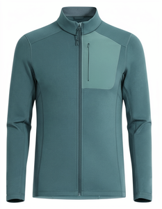 Pull polaire thermique à col montant pour homme, manches longues, doux, tricoté, avec fermeture éclair sur le devant, sportif, chaud, léger, décontracté, pour le printemps et le quotidien - Product Image 1