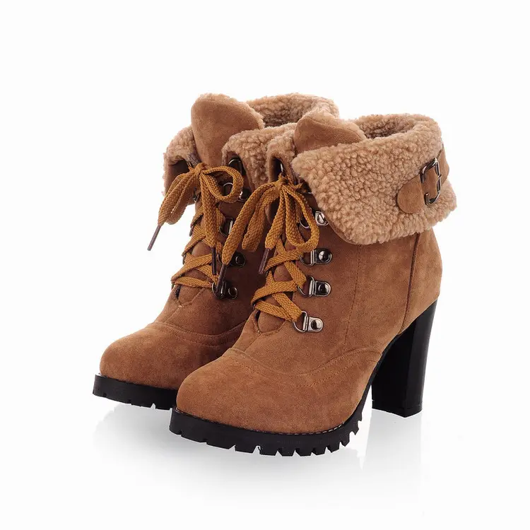 Sh10332a 2024 Zapatos de otoño botines de mujer botas de goma de tacón alto de gran tamaño