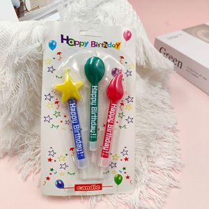 Recién llegado, 3 uds., velas coloridas de cumpleaños, fuegos artificiales para cumpleaños, pastel, llamas, forma, velas de pastel de fiesta feliz para Cumpleaños de Niños - Product Image 6