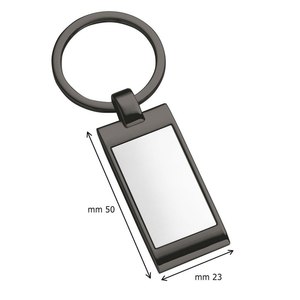 Llavero Rectangular BRUNIT con Diseño Moderno, Impresión UV, en Aleación Metálica, con Logotipo Personalizado y Portamonedas - Product Image 2