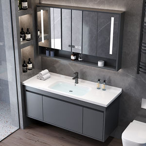 Meuble-lavabo suspendu moderne intégré pour salle de bain - Product Image 2