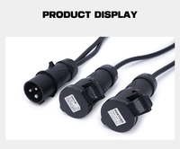 Wasserdichter Industriestecker, Ein-zu-Zwei-Splitter, IP44 Wasserdichtigkeitsklasse, Reine Kupferleiter, PVC-Isolierung für Bühnenbeleuchtung