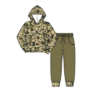 Ensemble sweat à capuche et jogging imprimé camouflage canard pour garçons, tenue décontractée style chasse, vêtements d'automne, vente en gros - Product Image 3
