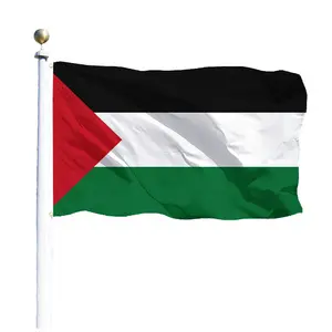 Grosir ukuran opsional Digital percetakan iklan bendera spanduk 3x5 Ft cetak bendera Palestina bendera Palestina