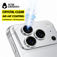 Protection d'objectif d'appareil photo ATB Glacier Blue OEM 9H pour iPhone 18 Pro Max, verre trempé résistant aux rayures, couverture intégrale, film d'objectif intégré