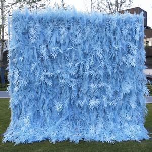 Custom Size <b>Artificial</b> Roll Up Floral Wall Panel Pink Purple White Wedding Event Ceremony Stage Backdrop Decor - Product Image 2