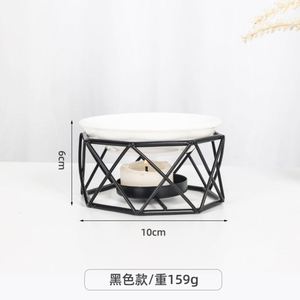 Metal Frame Essential Aroma Oil <b>Candle</b> Burner Ceramic Oil Burner Wax Melt <b>Warmer</b> Delicate Incense Burner - Product Image 6