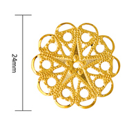 Plaque ronde en laiton ajourée, motif floral filigrané, délicate et ornée, 24 mm, breloque métallique ajourée pour la fabrication de bijoux