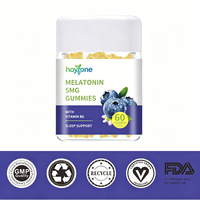 Gummies de mélatonine 5mg à marque privée OEM, enrichies en vitamine B6, pour un sommeil réparateur, saveur naturelle de myrtille, véganes, faibles en sucre, pour adultes