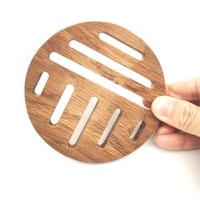 Accessoire de cuisine En Bois D'acacia Résine Fondue Isolée Porte-Casserole Dessous de Plat Rond En Bois D'acacia Coaster pour Assiettes et Casseroles avec air