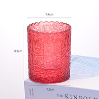 Porte-bougies en verre borosilicate à bord festonné esthétique, motif nuage gaufré coloré, résistant à la chaleur, pour la Saint-Valentin