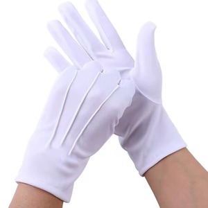 Gants en Coton Blanc Personnalisés <span class=keywords><strong>pour</strong></span> Cérémonie, Uniforme et Défilé, à Trois Nervures - Product Image 1
